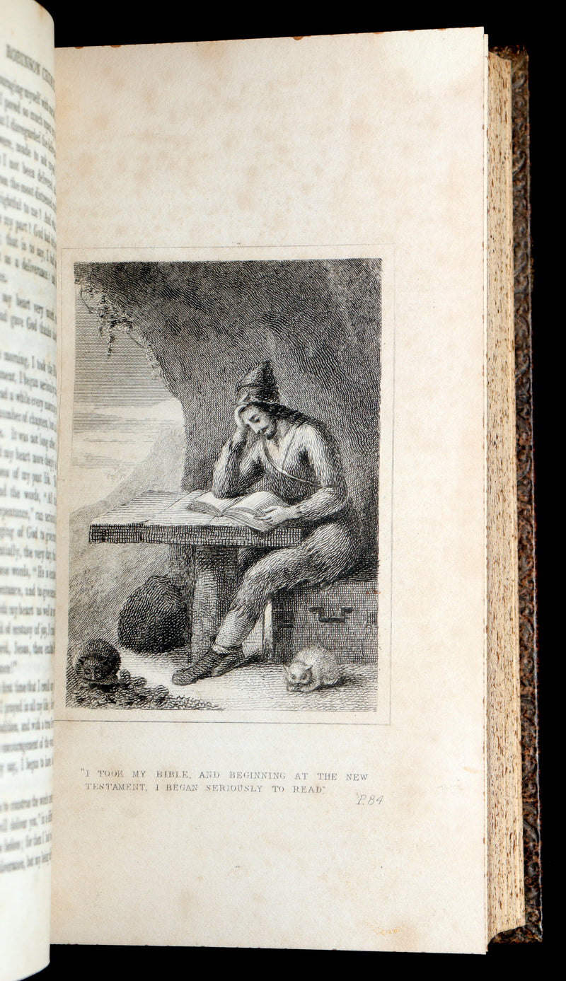 1832 Rare Book in Bayntun Binding - Surprising Adventures of Robinson Crusoe