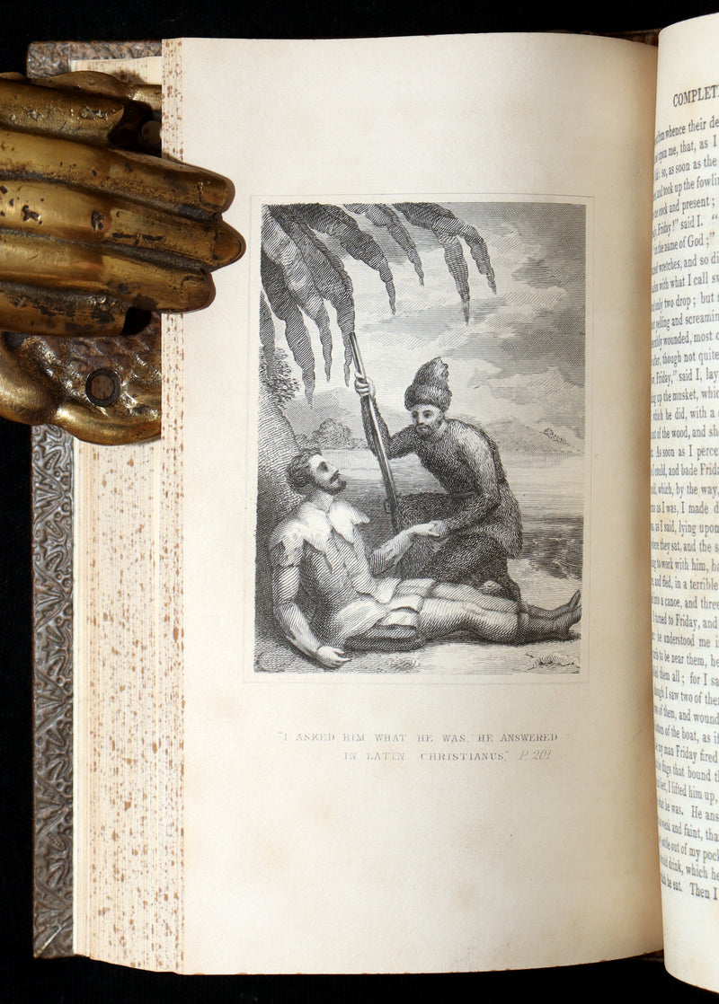 1832 Rare Book in Bayntun Binding - Surprising Adventures of Robinson Crusoe