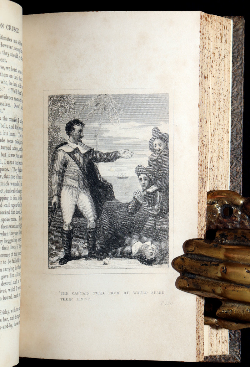 1832 Rare Book in Bayntun Binding - Surprising Adventures of Robinson Crusoe