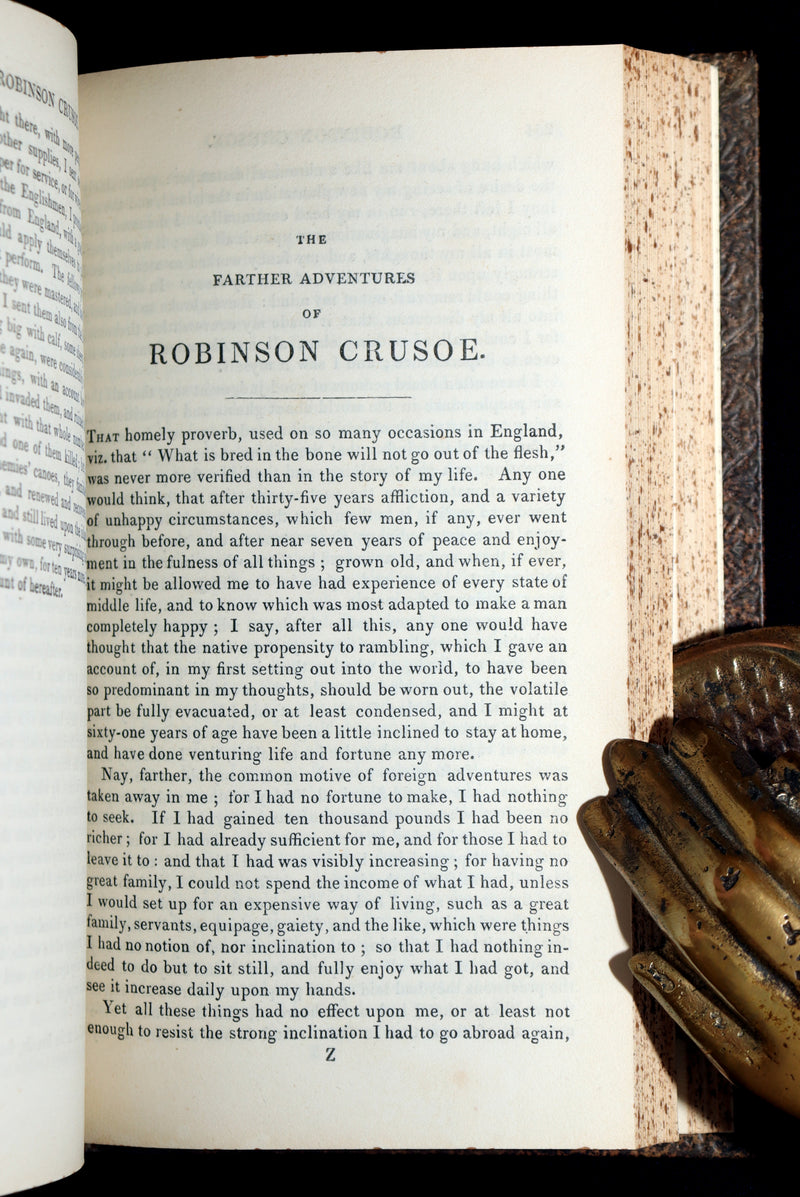 1832 Rare Book in Bayntun Binding - Surprising Adventures of Robinson Crusoe