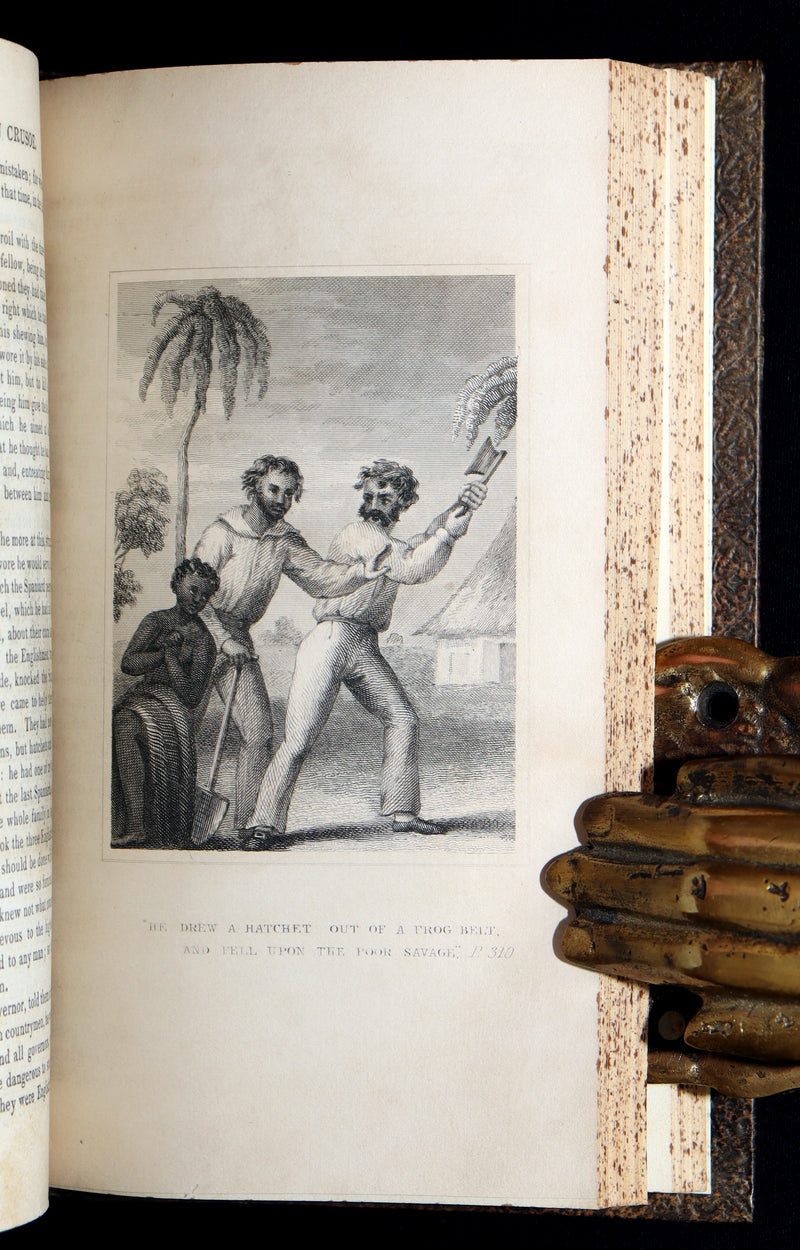 1832 Rare Book in Bayntun Binding - Surprising Adventures of Robinson Crusoe