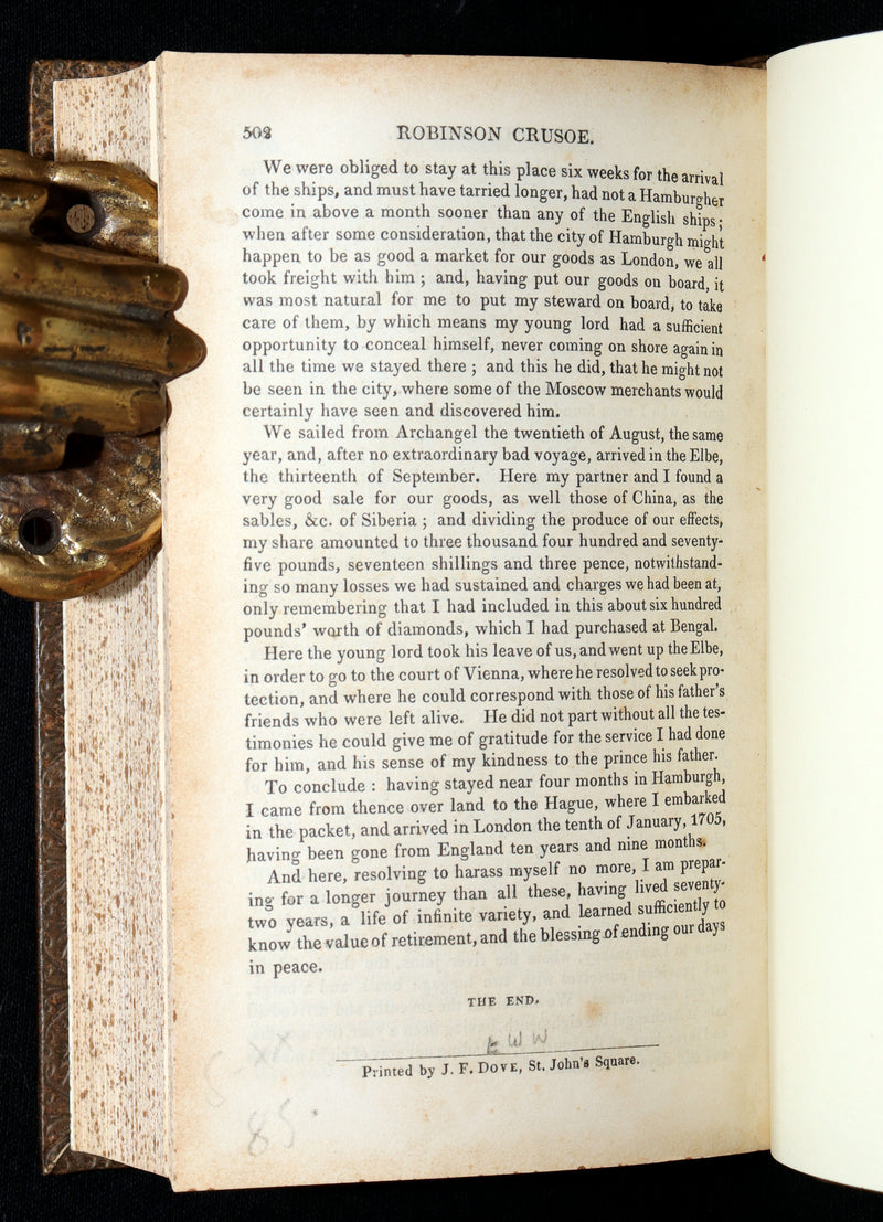 1832 Rare Book in Bayntun Binding - Surprising Adventures of Robinson Crusoe