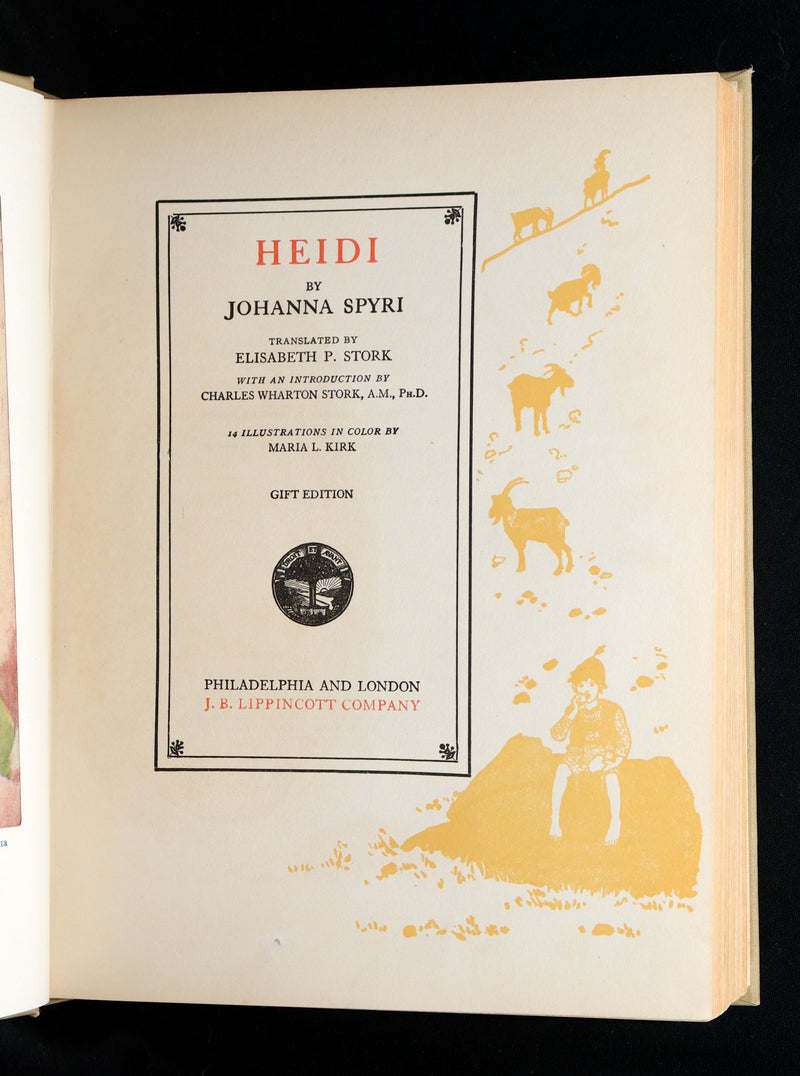 1919 Rare Gift Edition - HEIDI by Johanna Spyri illustrated by Maria L. Kirk