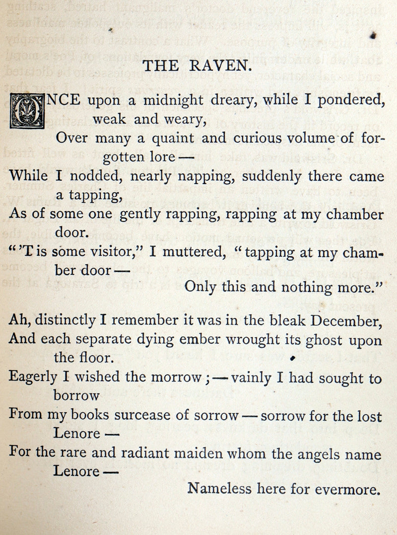 1876 Rare Book - The Poetical Works of Edgar Allan Poe, Complete. With Memoir