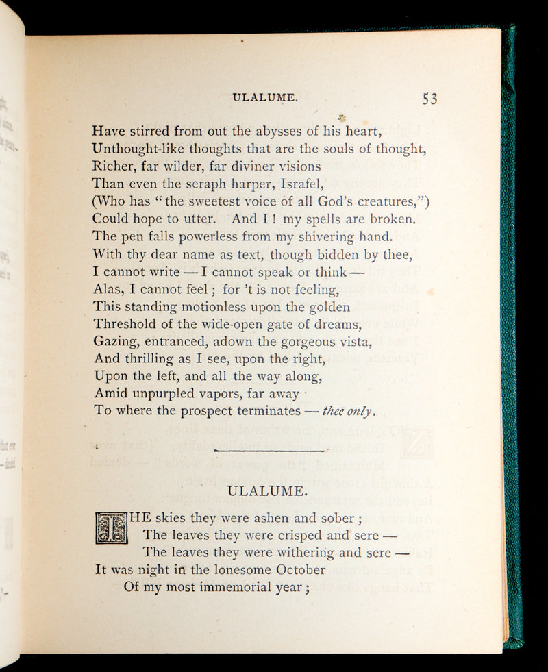 1876 Rare Book - The Poetical Works of Edgar Allan Poe, Complete. With Memoir