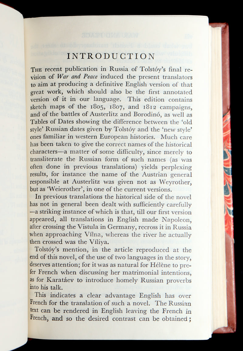 1933 Rare Book - War and Peace by Leo Tolstoy. Complete 3 volumes in One