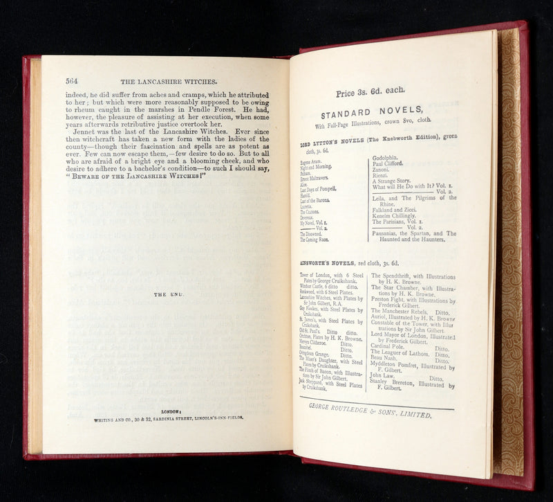 1890 Rare Book - The Lancashire Witches by William Harrison Ainsworth