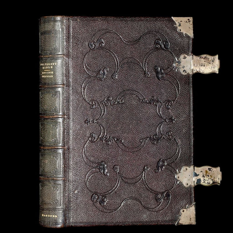 1850 Rare Book with clasps - The Polyglott Bible; Old and New Testaments