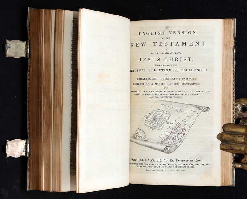 1850 Rare Book with clasps - The Polyglott Bible; Old and New Testaments