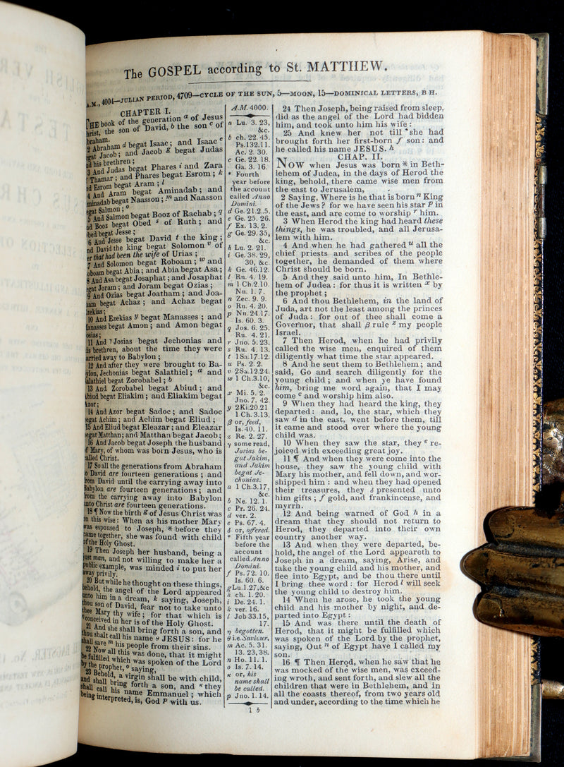 1850 Rare Book with clasps - The Polyglott Bible; Old and New Testaments