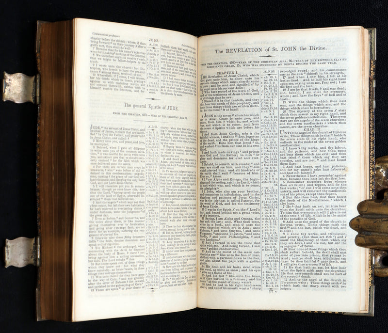 1850 Rare Book with clasps - The Polyglott Bible; Old and New Testaments