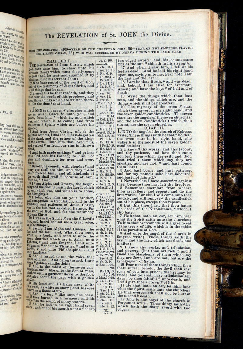 1850 Rare Book with clasps - The Polyglott Bible; Old and New Testaments