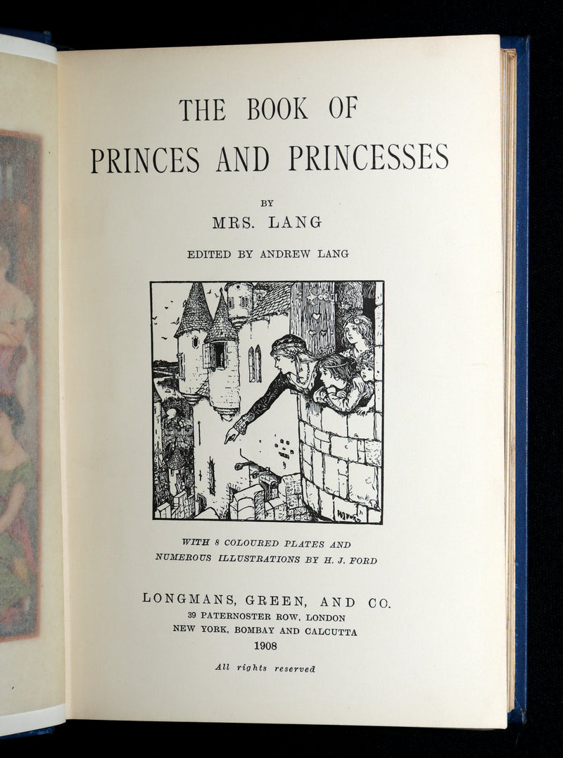 1908 Rare First Edition - The Book of Princes and Princesses by Mrs. Lang