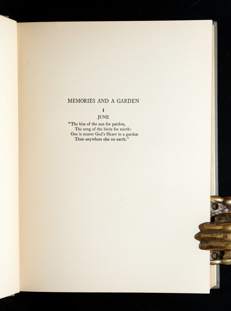 1924 Rare First Edition - Memories and a Garden by Emily Eldredge Saville