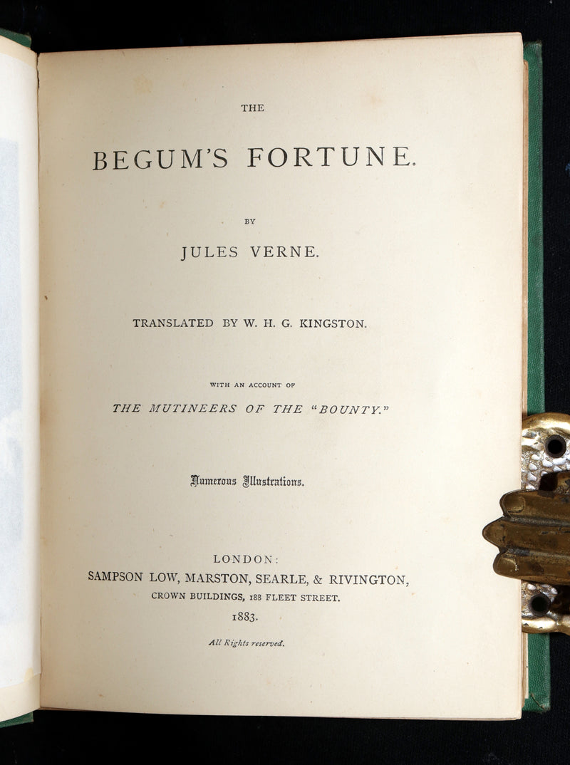 1882 Rare Edition- Jules Verne The Begum's Fortune With Mutineers of the Bounty