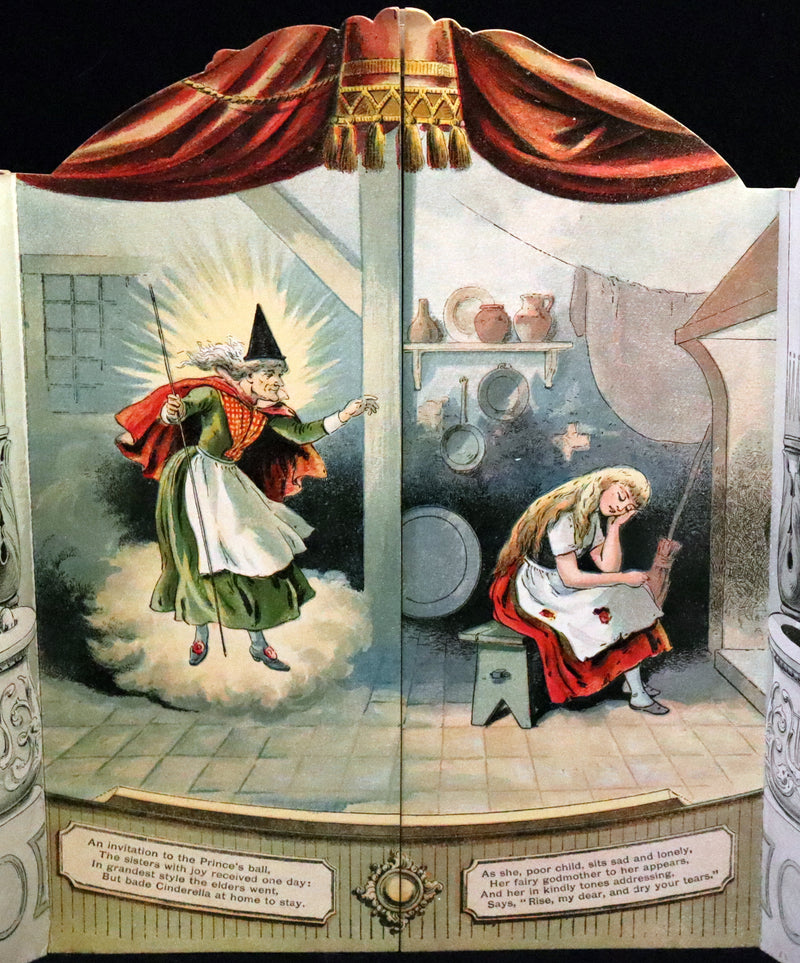 1891 Scarce Victorian Book - Cinderella, Theater Pantomime toy Book by McLoughlin.