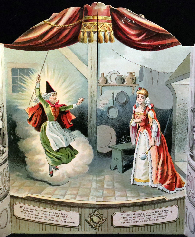 1891 Scarce Victorian Book - Cinderella, Theater Pantomime toy Book by McLoughlin.