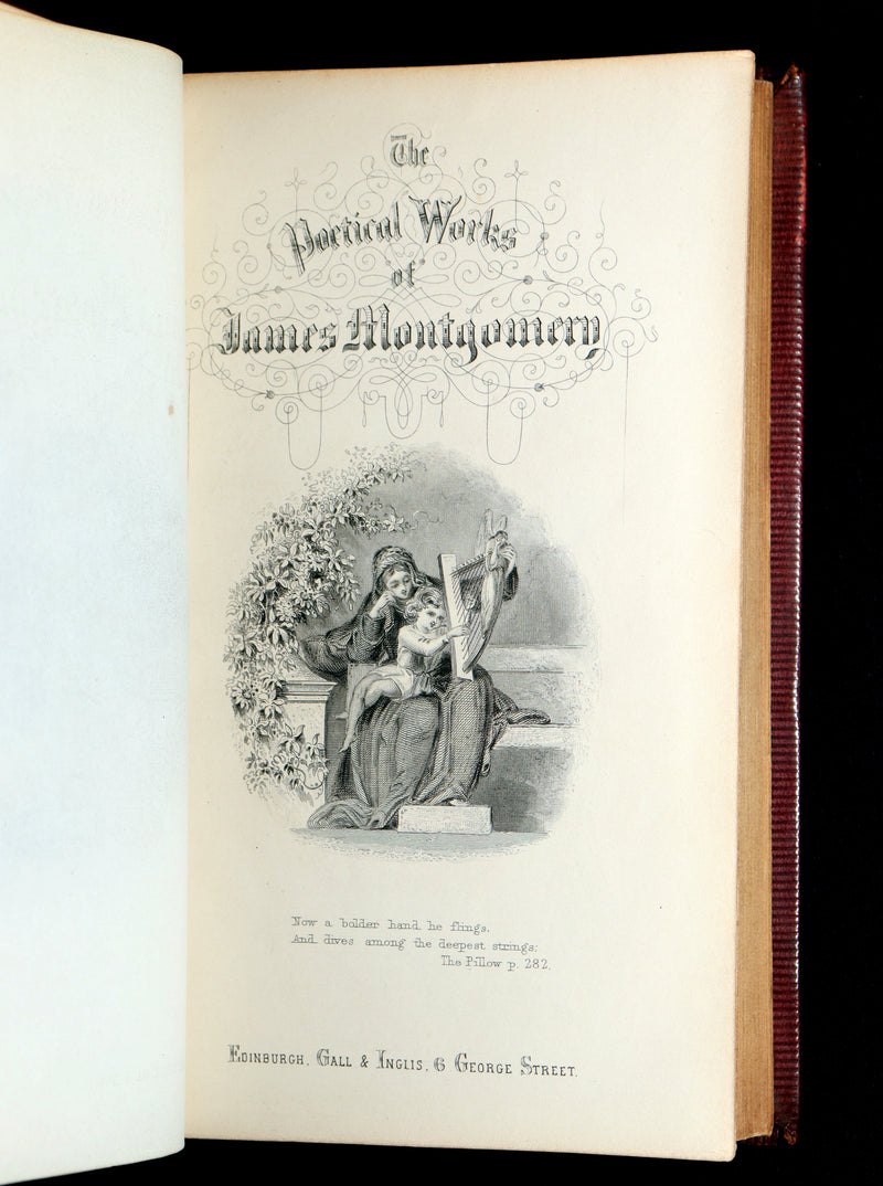 1860 Rare Book- The Poetical Works of James Montgomery of Sheffield, illustrated