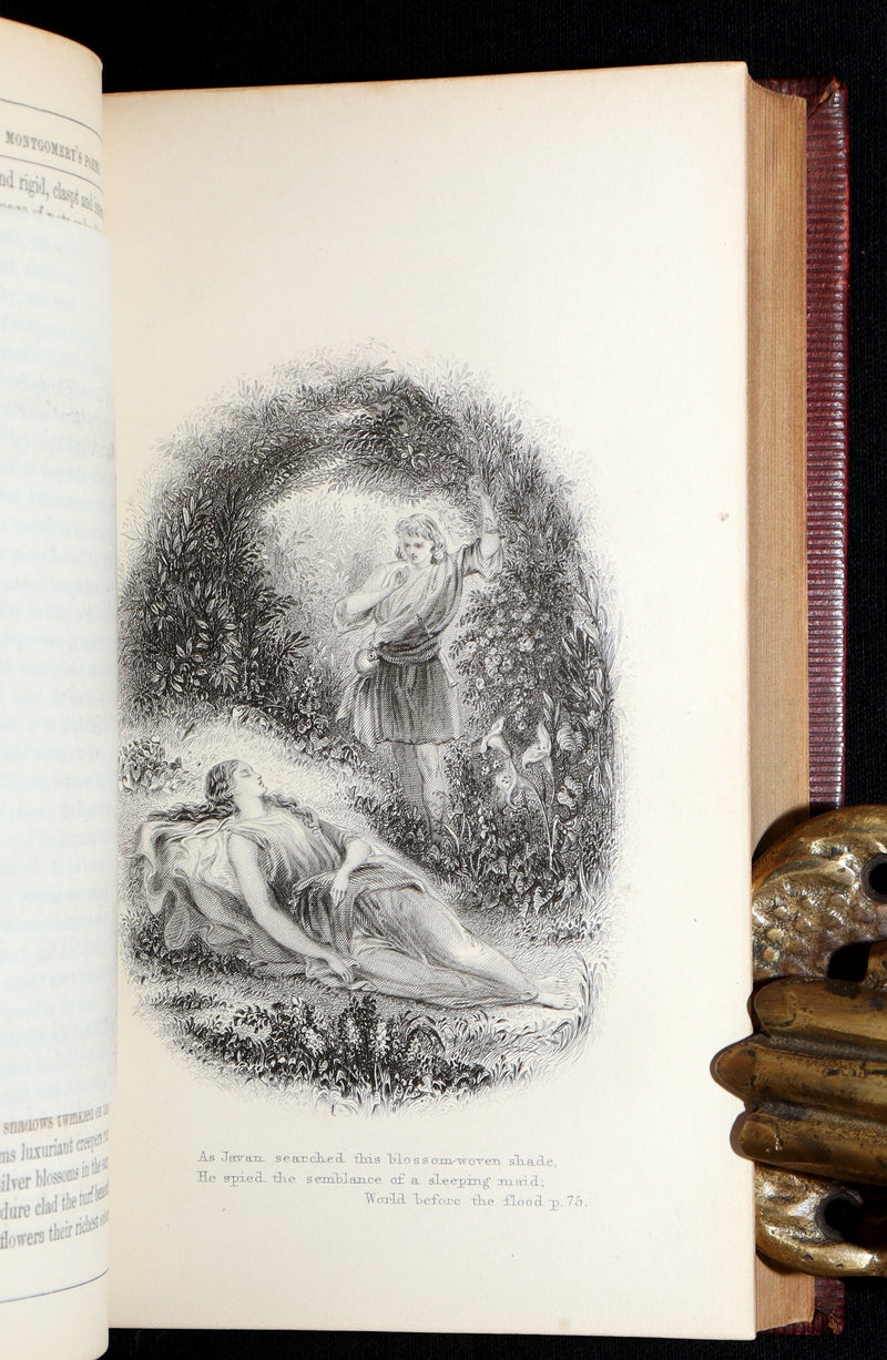 1860 Rare Book- The Poetical Works of James Montgomery of Sheffield, illustrated