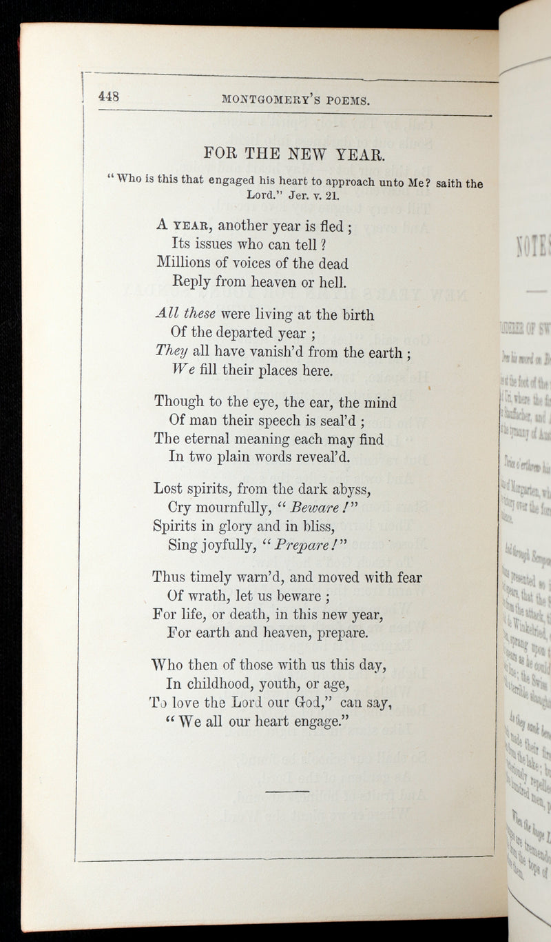 1860 Rare Book- The Poetical Works of James Montgomery of Sheffield, illustrated