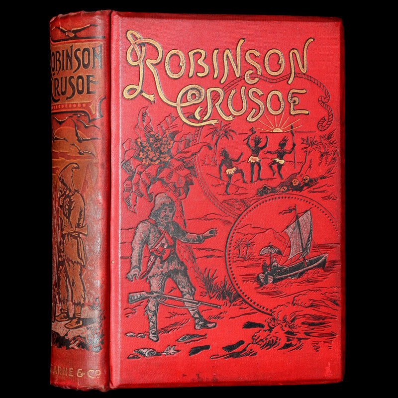 1890 Rare Book - The Life and Adventures of Robinson Crusoe by Daniel Defoe