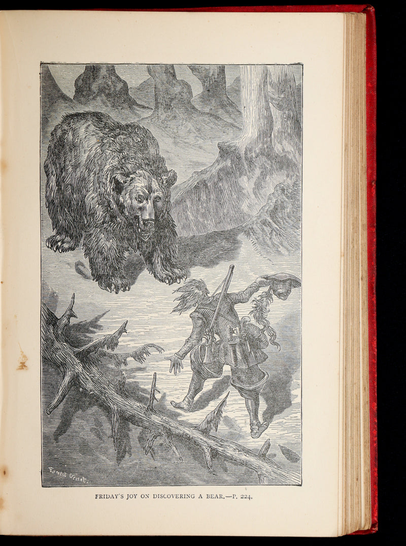 1890 Rare Book - The Life and Adventures of Robinson Crusoe by Daniel Defoe