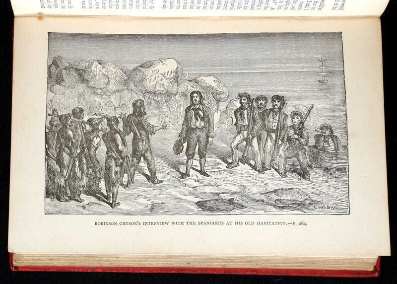 1890 Rare Book - The Life and Adventures of Robinson Crusoe by Daniel Defoe