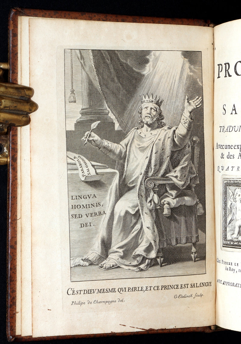 1681 Rare Latin French Book - Solomon Book of Proverbs from the Old Testament