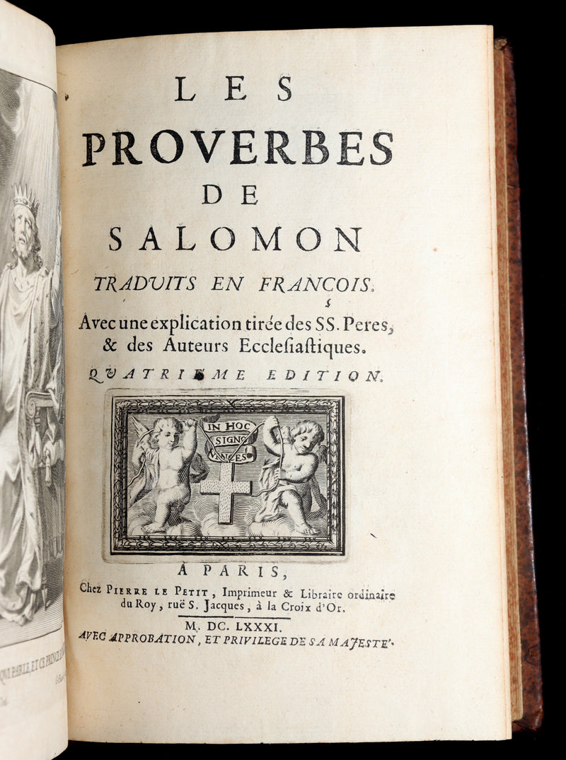 1681 Rare Latin French Book - Solomon Book of Proverbs from the Old Testament