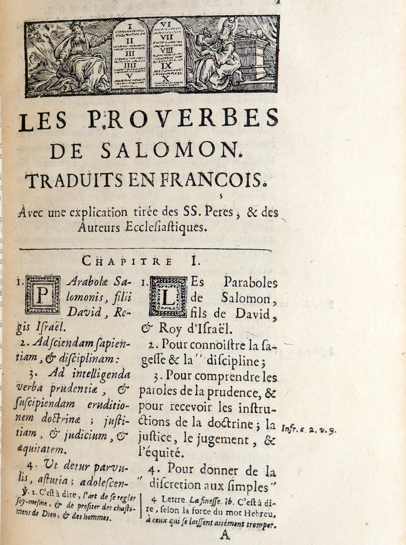 1681 Rare Latin French Book - Solomon Book of Proverbs from the Old Testament