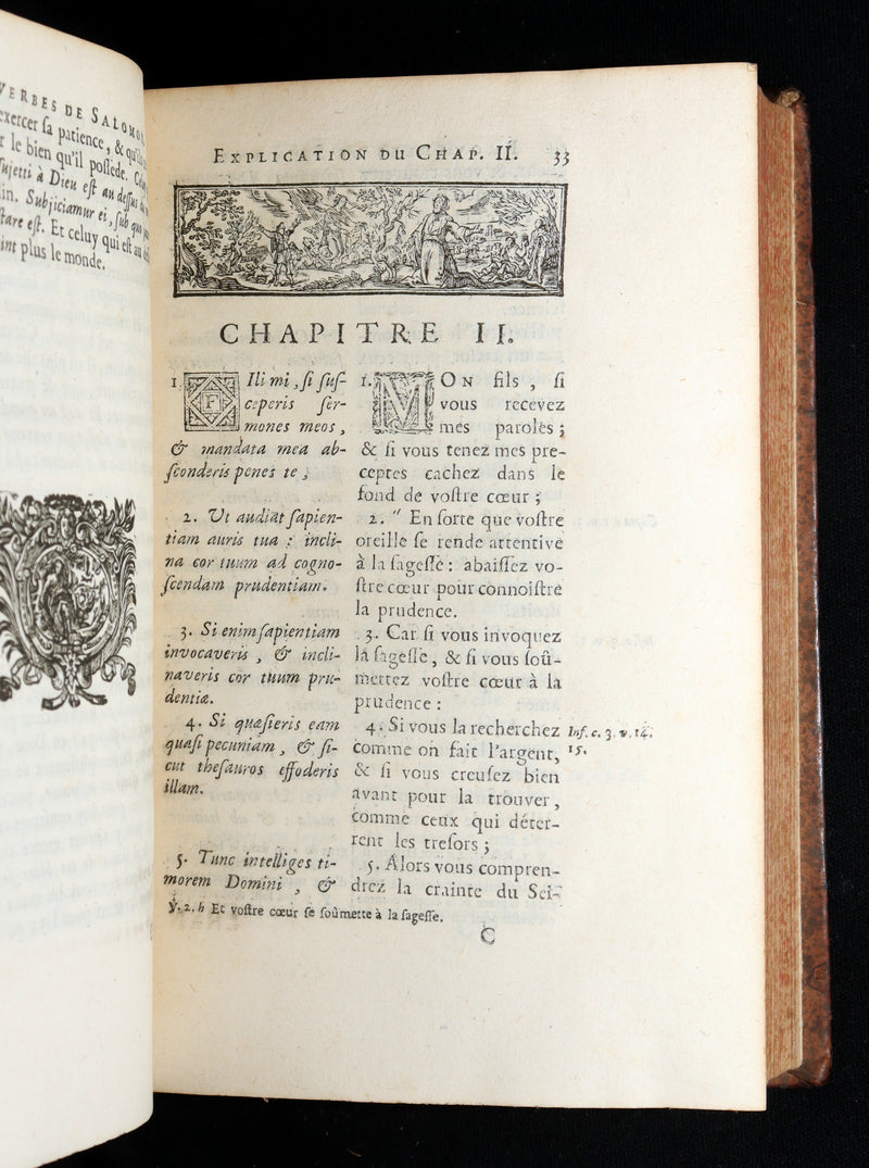 1681 Rare Latin French Book - Solomon Book of Proverbs from the Old Testament