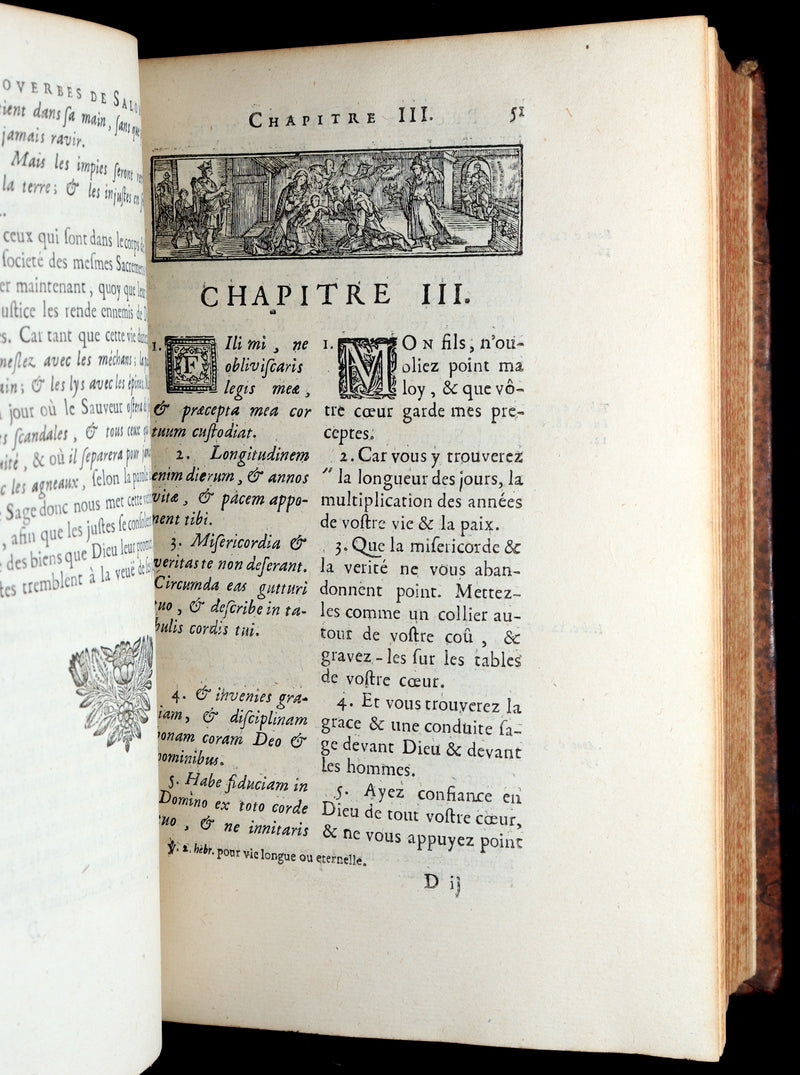 1681 Rare Latin French Book - Solomon Book of Proverbs from the Old Testament