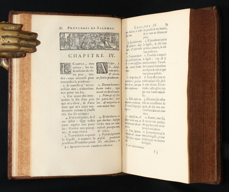 1681 Rare Latin French Book - Solomon Book of Proverbs from the Old Testament