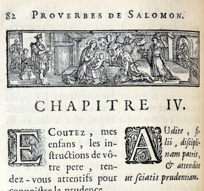 1681 Rare Latin French Book - Solomon Book of Proverbs from the Old Testament