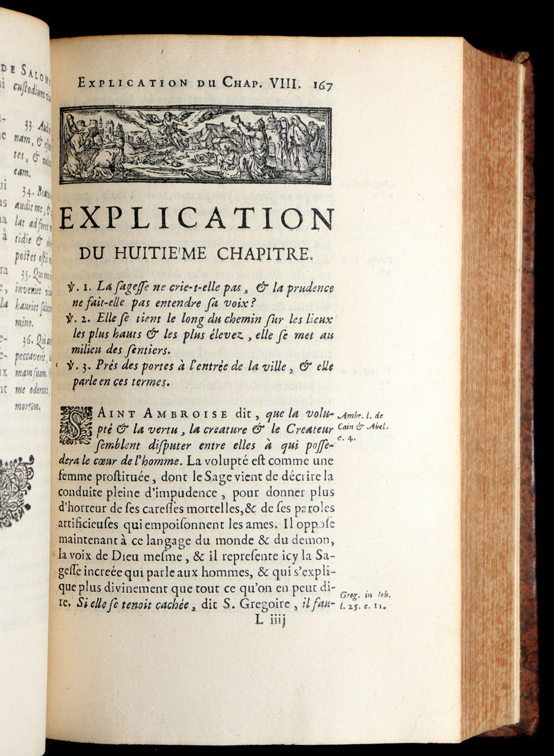 1681 Rare Latin French Book - Solomon Book of Proverbs from the Old Testament