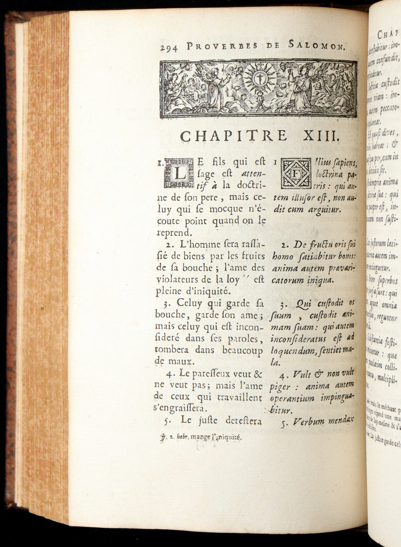 1681 Rare Latin French Book - Solomon Book of Proverbs from the Old Testament
