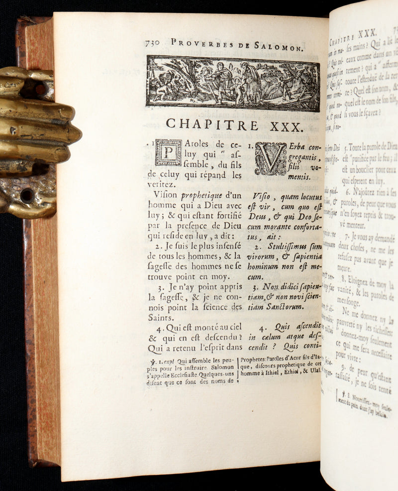 1681 Rare Latin French Book - Solomon Book of Proverbs from the Old Testament