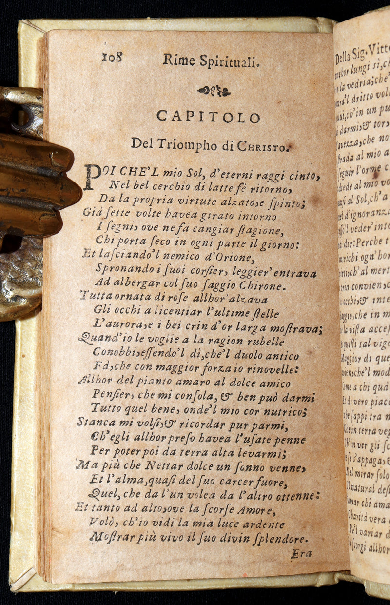 1693 Scarce Italian Poetry Book - Rime Spirituali by Vittoria Colonna, Naples