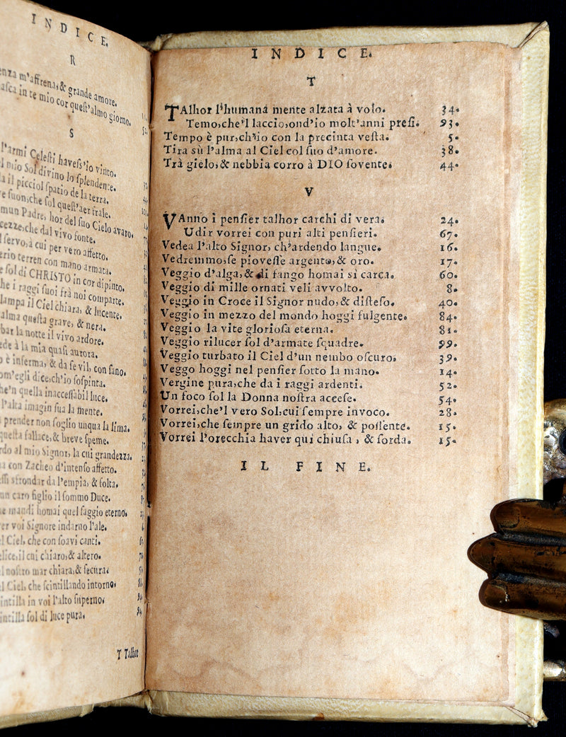 1693 Scarce Italian Poetry Book - Rime Spirituali by Vittoria Colonna, Naples