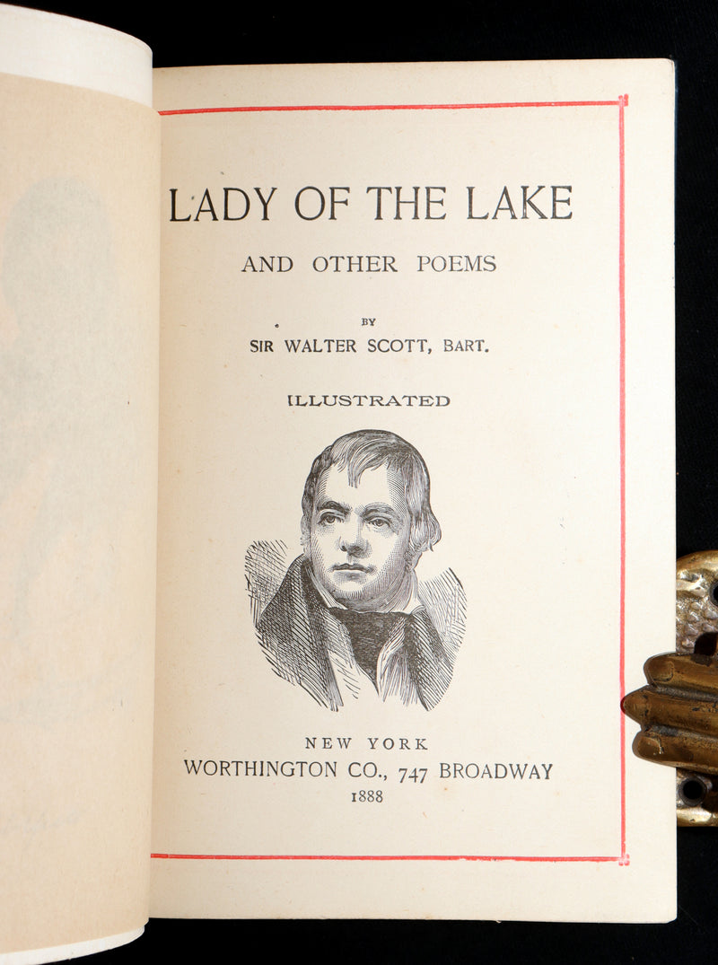 1888 Rare Book - Lady of the Lake and Other Poems by Sir Walter Scott
