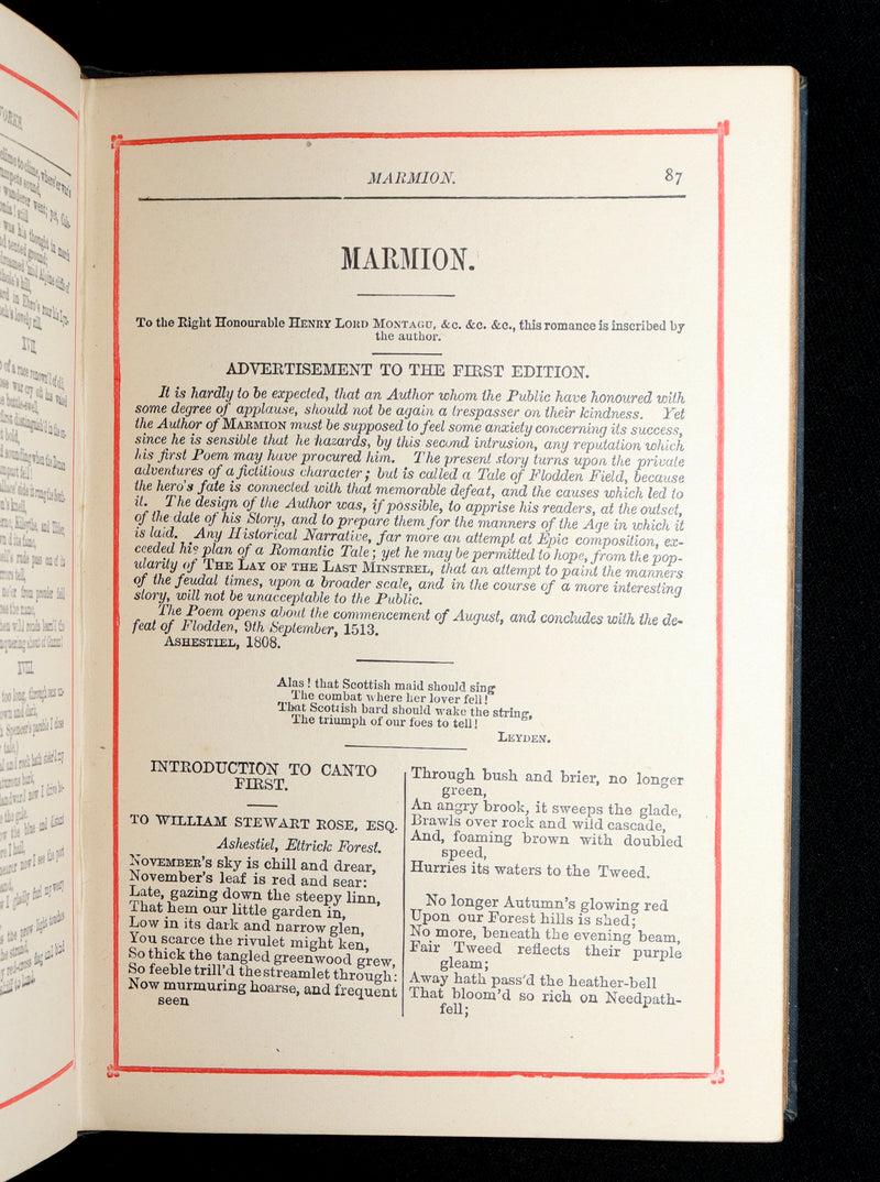 1888 Rare Book - Lady of the Lake and Other Poems by Sir Walter Scott