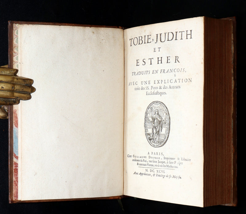1696 Rare Latin French Book - Tobie, Judith and Esther from the Old Testament