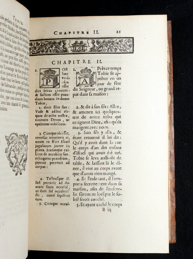 1696 Rare Latin French Book - Tobie, Judith and Esther from the Old Testament