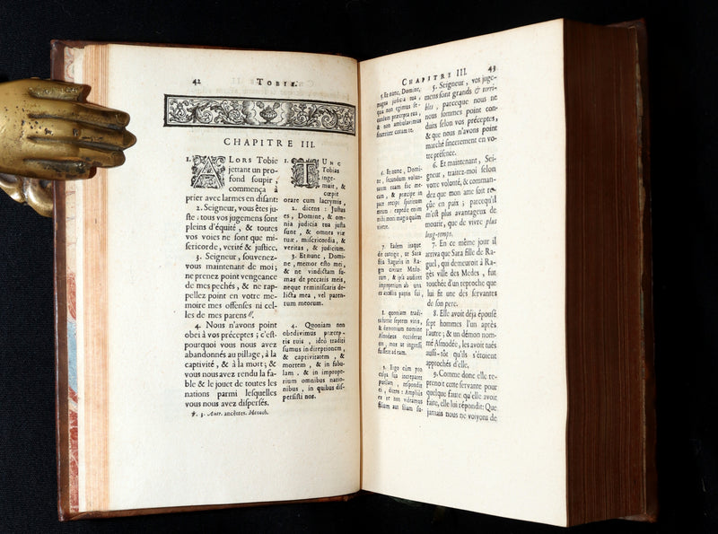 1696 Rare Latin French Book - Tobie, Judith and Esther from the Old Testament