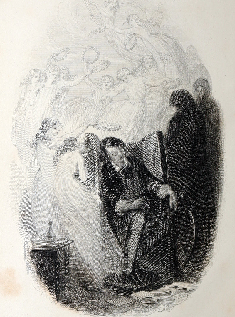 1860 Rare Book - Henry Kirke White Poems and Melancholy Hours, Illustrated