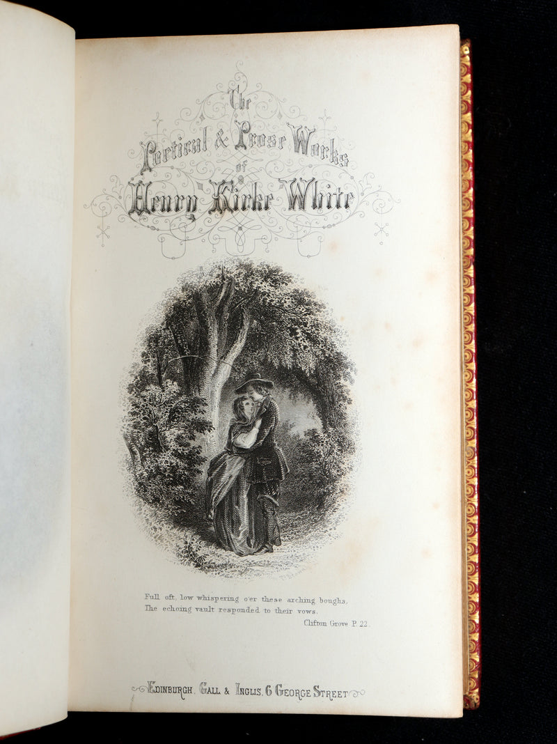 1860 Rare Book - Henry Kirke White Poems and Melancholy Hours, Illustrated