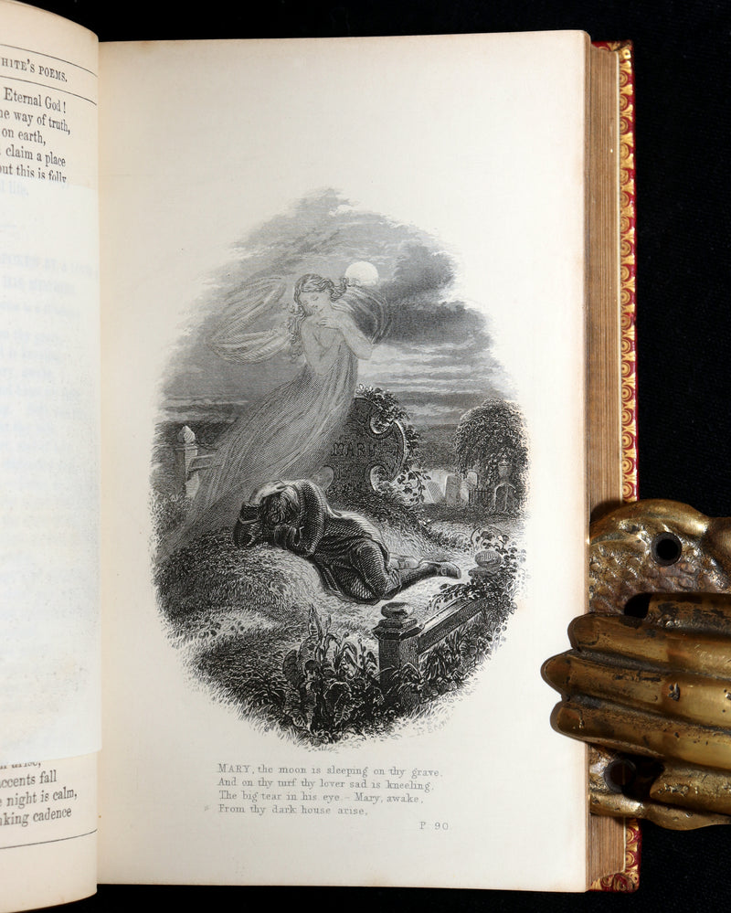 1860 Rare Book - Henry Kirke White Poems and Melancholy Hours, Illustrated