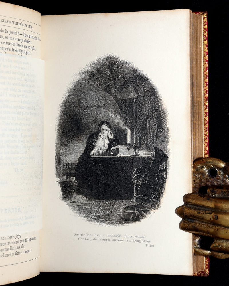 1860 Rare Book - Henry Kirke White Poems and Melancholy Hours, Illustrated