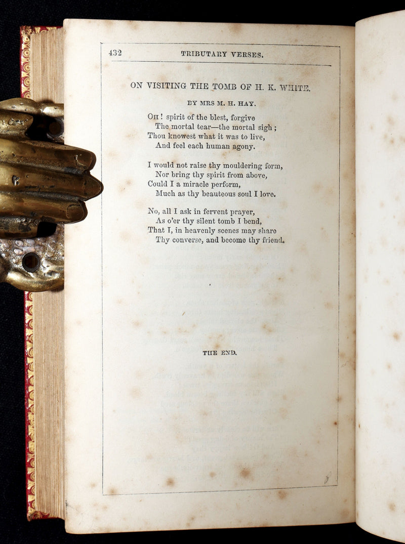 1860 Rare Book - Henry Kirke White Poems and Melancholy Hours, Illustrated
