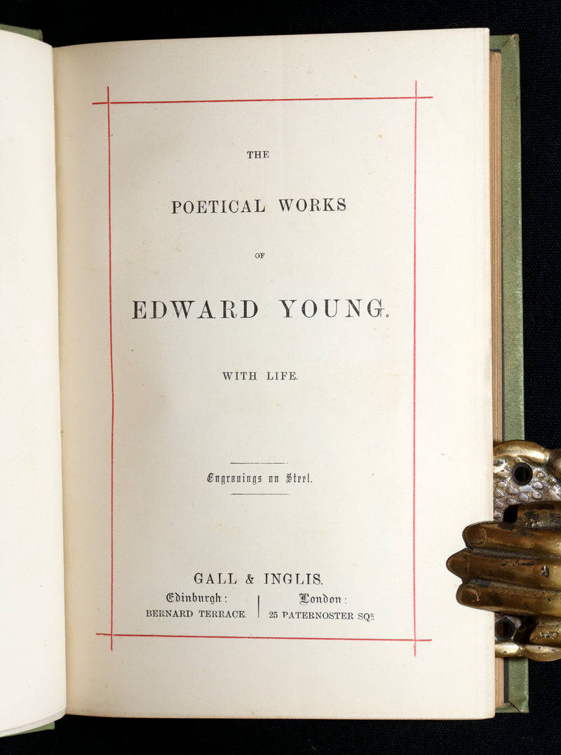 1870 Rare Book - Night Thoughts and The Poetical Works of Edward Young